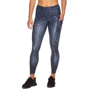 Reebok Black & Gray Leopard 25” Precision High-Rise Leggings Women’s Size Medium